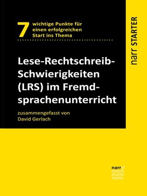 cover image of Lese-Rechtschreib-Schwierigkeiten (LRS) im Fremdsprachenunterricht
